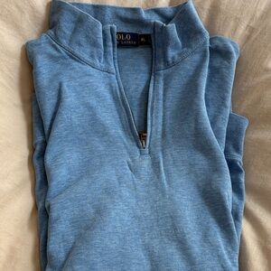 Polo by Ralph Lauren Men's Light Blue Zip-Up Sweater